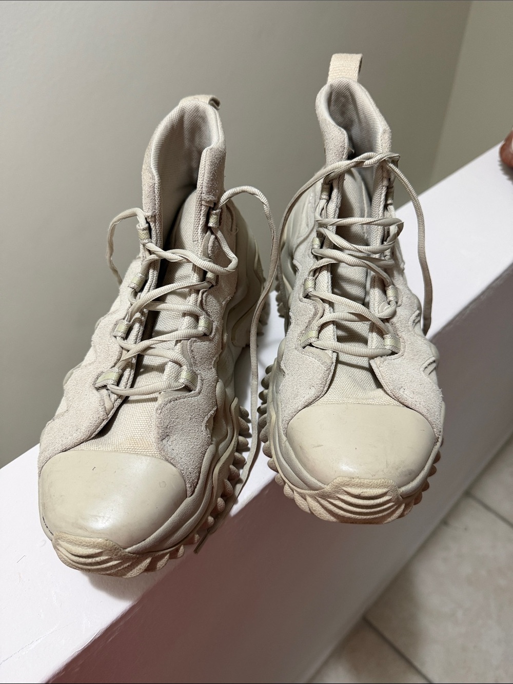 Women's Neutral Beige High-Top Fashion Sneakers